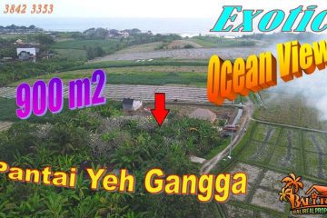 JUAL TANAH DI TABANAN 900 m2 Dekat Pantai Yeh Gangga, view sawah dan gunung