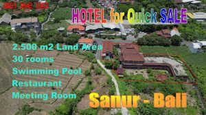 Dijual Murah Tanah Bonus Bangunan Hotel di Sanur Bali